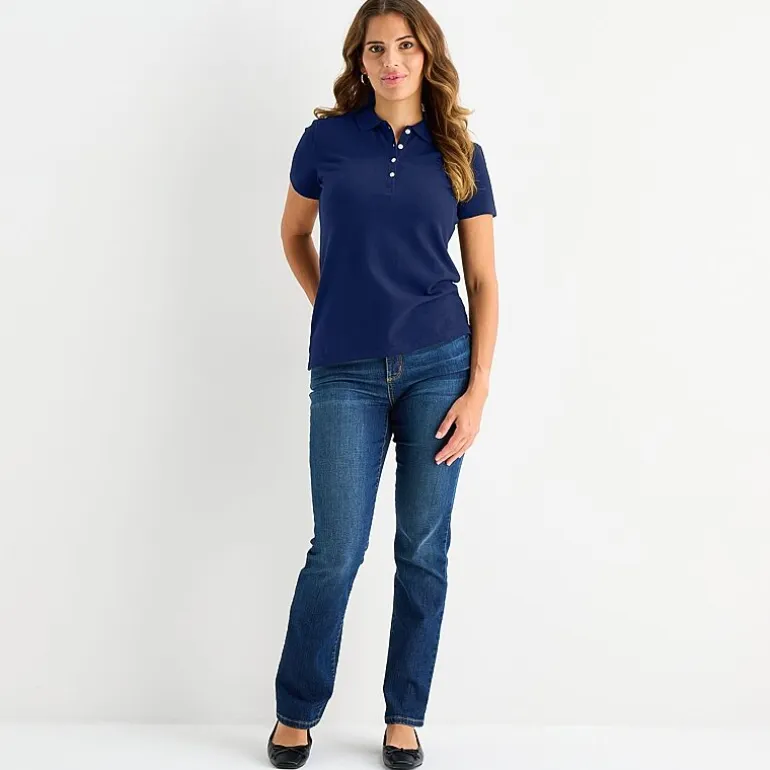 St. John's Bay Womens Short Sleeve Polo Shirt