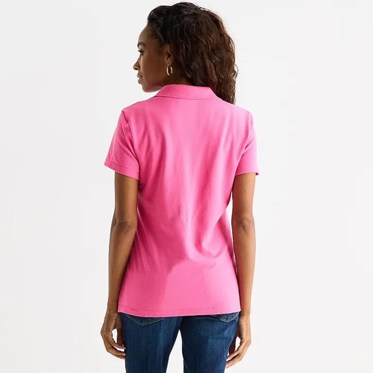 St. John's Bay Womens Short Sleeve Polo Shirt