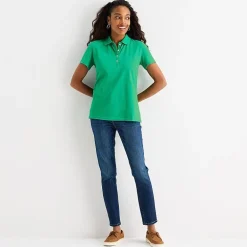 St. John's Bay Womens Short Sleeve Polo Shirt