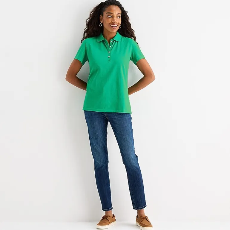 St. John's Bay Womens Short Sleeve Polo Shirt