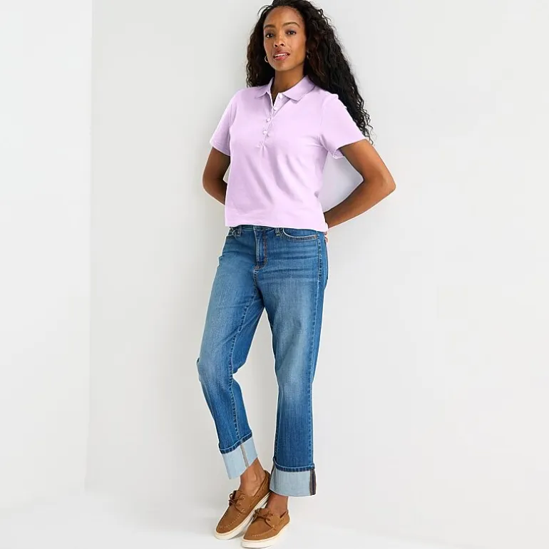 St. John's Bay Womens Short Sleeve Polo Shirt