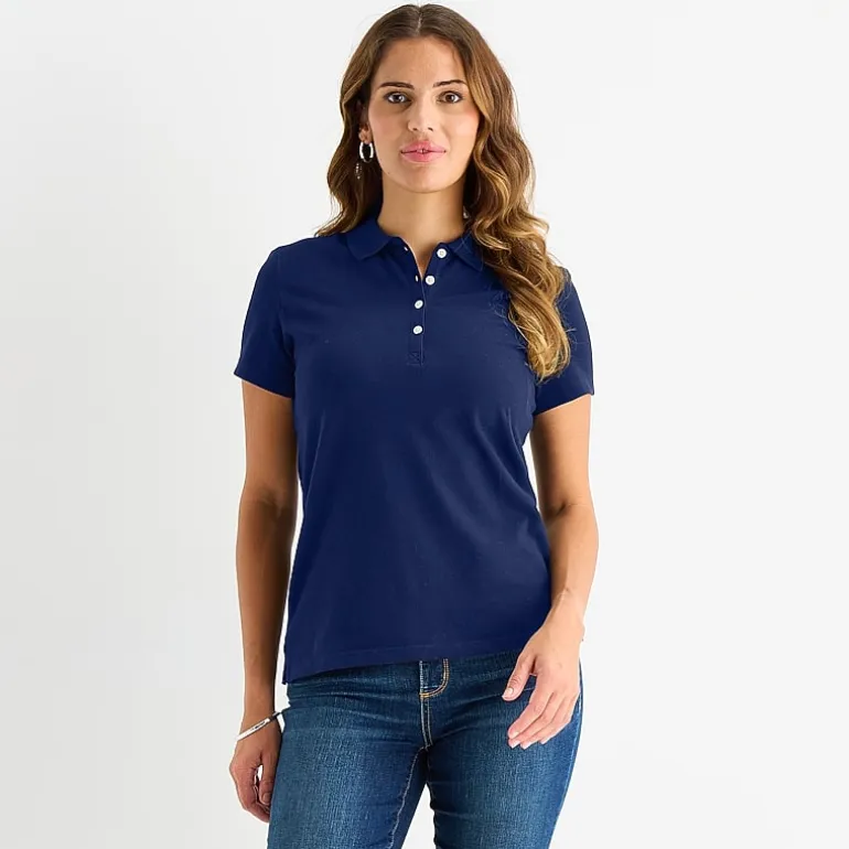 St. John's Bay Womens Short Sleeve Polo Shirt