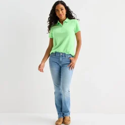 St. John's Bay Womens Short Sleeve Polo Shirt
