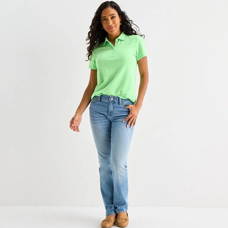 St. John's Bay Womens Short Sleeve Polo Shirt