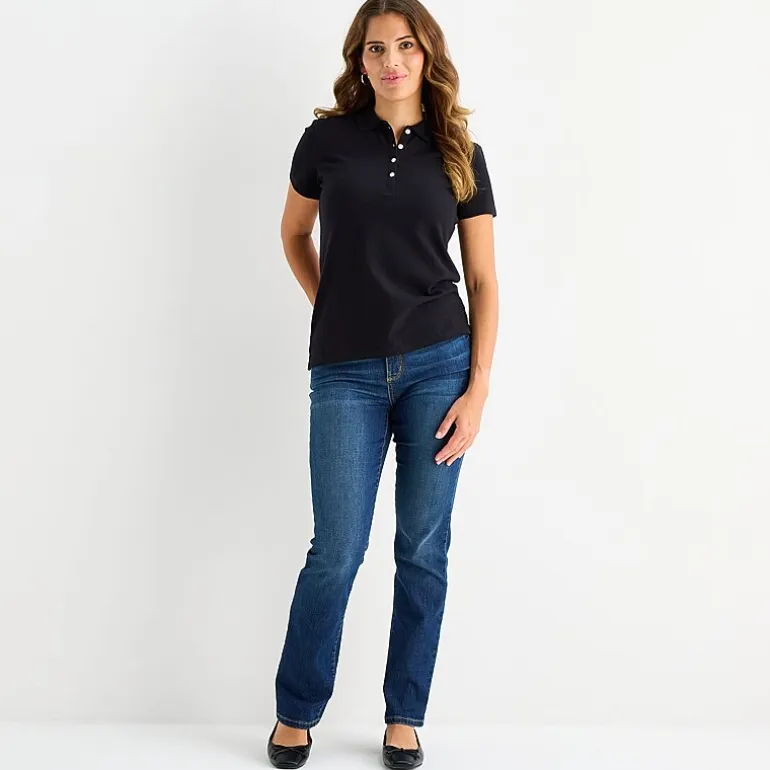 St. John's Bay Womens Short Sleeve Polo Shirt
