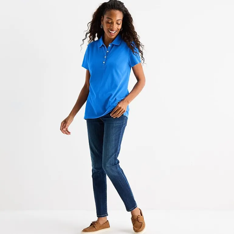 St. John's Bay Womens Short Sleeve Polo Shirt