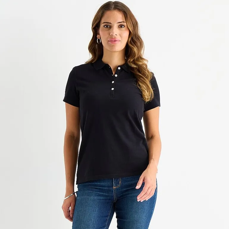 St. John's Bay Womens Short Sleeve Polo Shirt