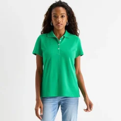 St. John's Bay Womens Short Sleeve Polo Shirt