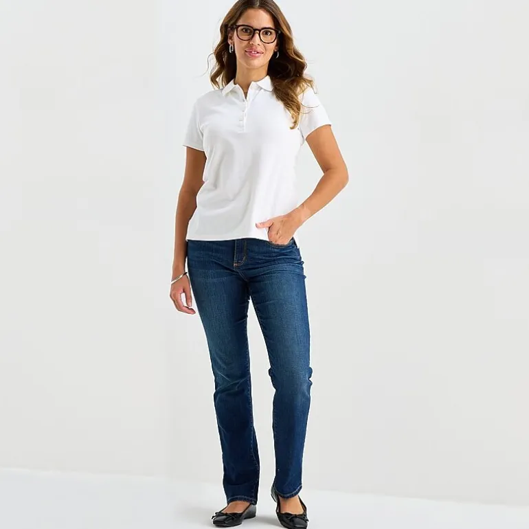 St. John's Bay Womens Short Sleeve Polo Shirt