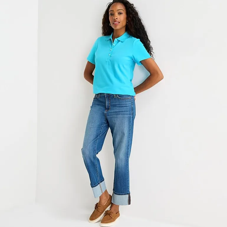 St. John's Bay Womens Short Sleeve Polo Shirt