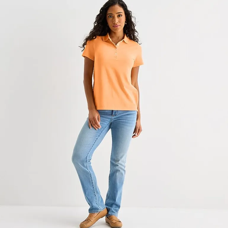 St. John's Bay Womens Short Sleeve Polo Shirt
