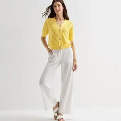 St. John's Bay Womens Short Sleeve Button Cardigan