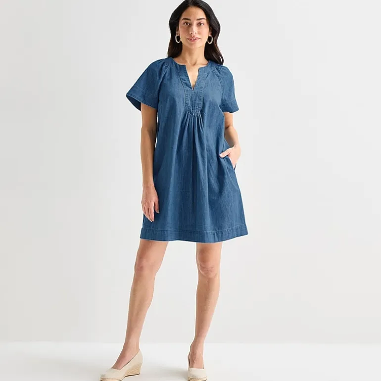 St. John's Bay Womens Short Sleeve Sheath Dress