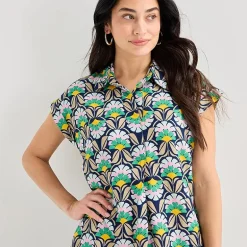 St. John's Bay Womens Short Sleeve Striped Sheath Dress