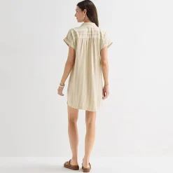 St. John's Bay Womens Short Sleeve Striped Sheath Dress