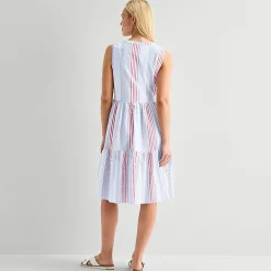 St. John's Bay Womens Sleeveless Striped A-Line Dress