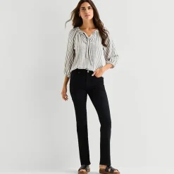 St. John's Bay Womens Split Tie Neck 3/4 Sleeve Blouse
