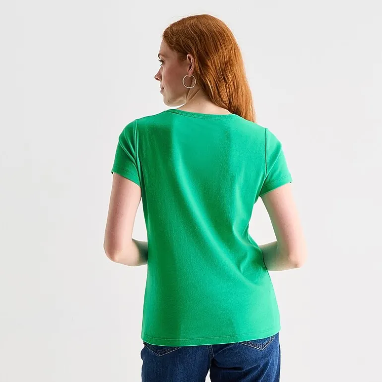St. John's Bay Womens Tall Crew Neck Short Sleeve T-Shirt
