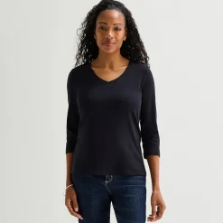 St. John's Bay Womens Tall Crew Neck 3/4 Sleeve T-Shirt