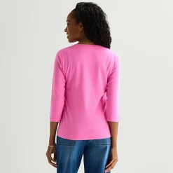 St. John's Bay Womens Tall Crew Neck 3/4 Sleeve T-Shirt