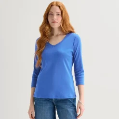 St. John's Bay Womens Tall Crew Neck 3/4 Sleeve T-Shirt