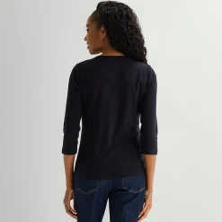 St. John's Bay Womens Tall Crew Neck 3/4 Sleeve T-Shirt