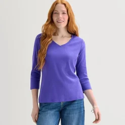 St. John's Bay Womens Tall Crew Neck 3/4 Sleeve T-Shirt