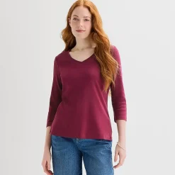 St. John's Bay Womens Tall Crew Neck 3/4 Sleeve T-Shirt