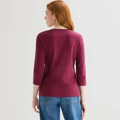 St. John's Bay Womens Tall Crew Neck 3/4 Sleeve T-Shirt