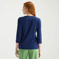 St. John's Bay Womens Tall Crew Neck 3/4 Sleeve T-Shirt