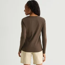 St. John's Bay Womens Tall Crew Neck Long Sleeve T-Shirt