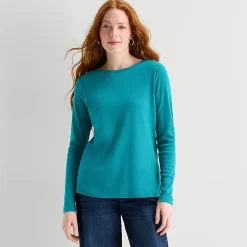 St. John's Bay Womens Tall Crew Neck Long Sleeve T-Shirt
