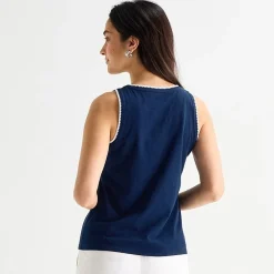 St. John's Bay Womens Tall Crew Neck Sleeveless Tank Top