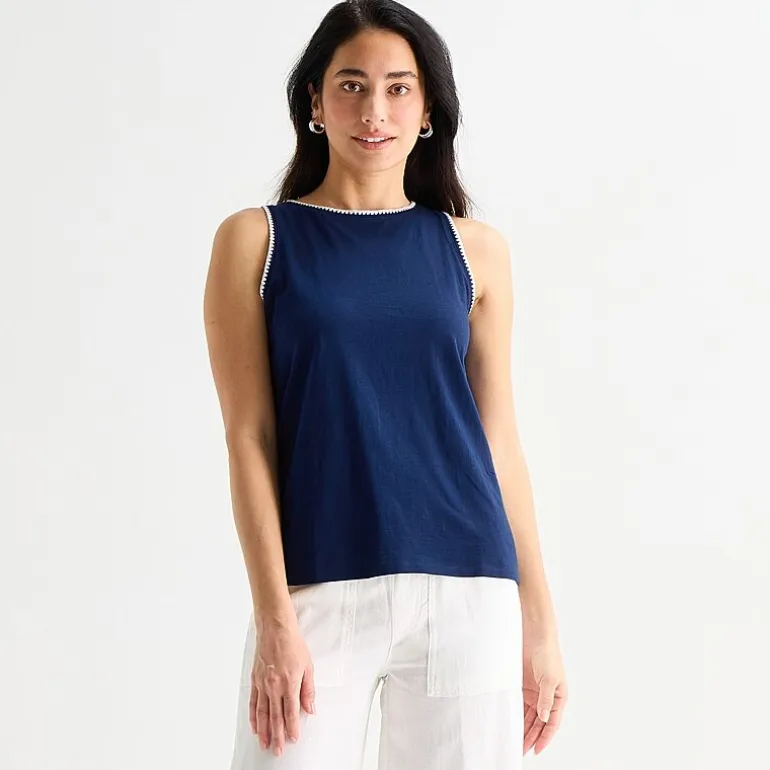 St. John's Bay Womens Tall Crew Neck Sleeveless Tank Top