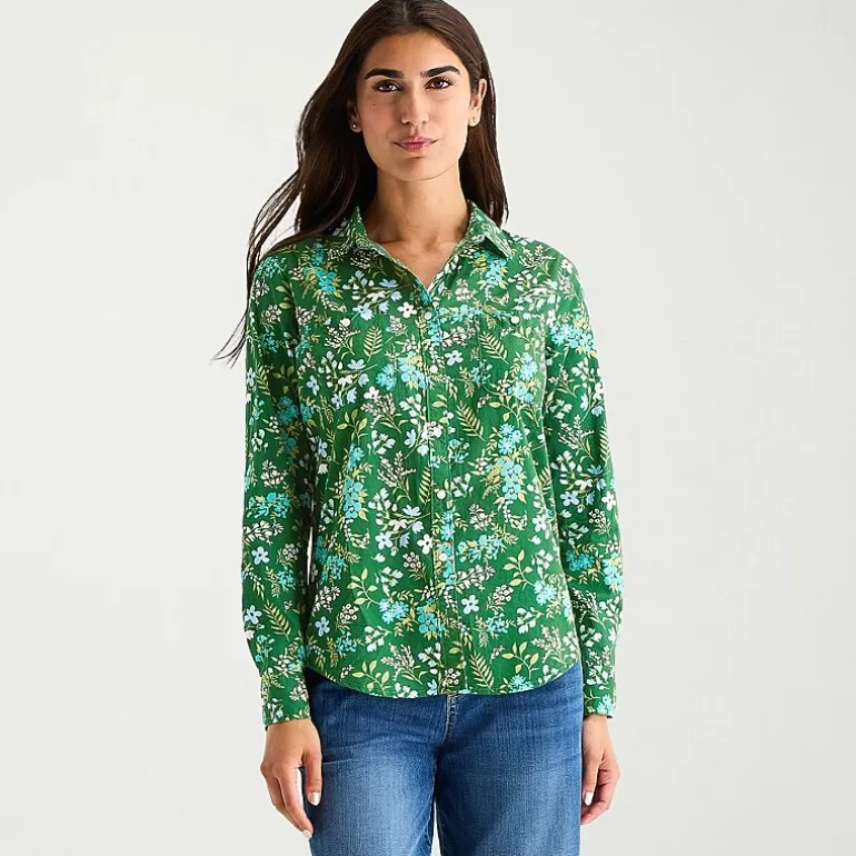 St. John's Bay Womens Tall Cuffed Long Sleeve Regular Fit Button-Down Shirt