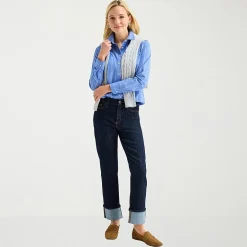 St. John's Bay Womens Tall Cuffed Long Sleeve Regular Fit Button-Down Shirt