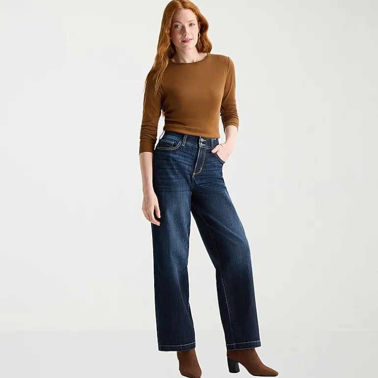St. John's Bay Womens Tall High Rise Wide Leg Jean