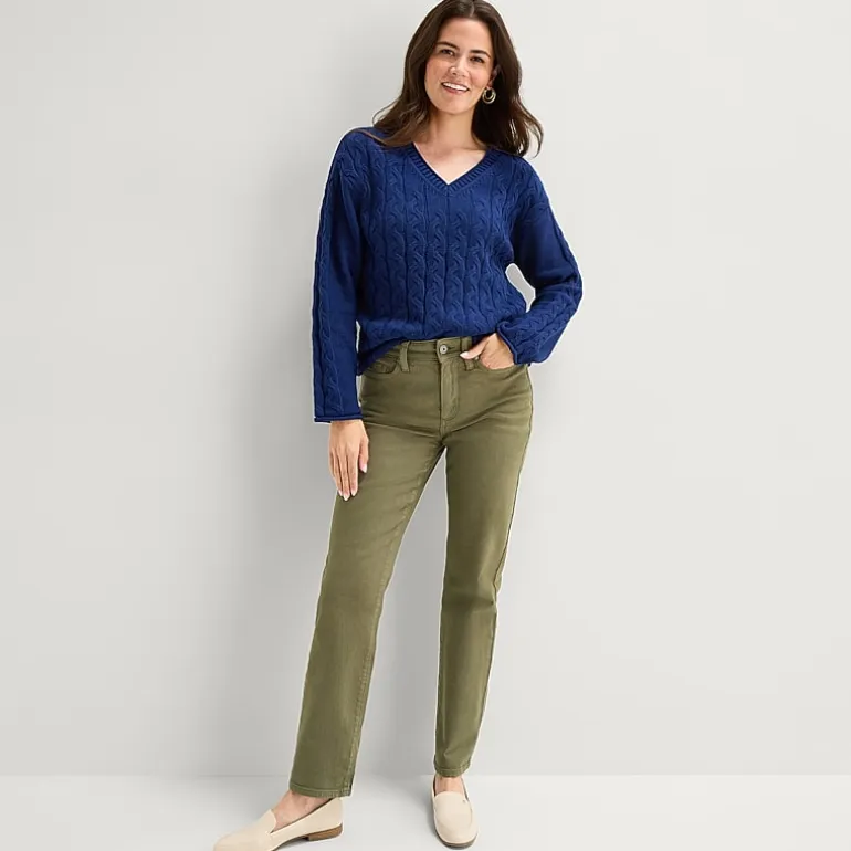 St. John's Bay Womens Tall Mid Rise Straight Leg Jean