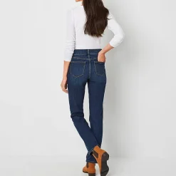 St. John's Bay Womens Tall Mid Rise Stretch Fabric Straight Leg Jean