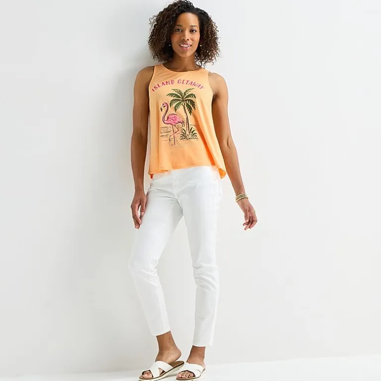 St. John's Bay Womens Tall Round Neck Sleeveless Tank Top
