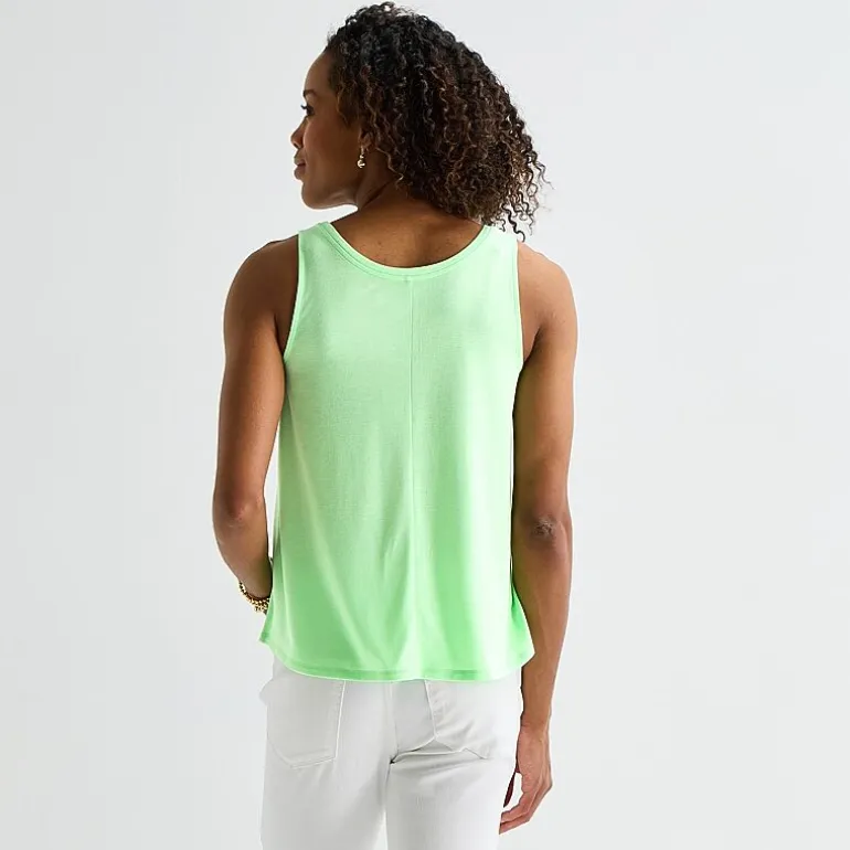 St. John's Bay Womens Tall Round Neck Sleeveless Tank Top