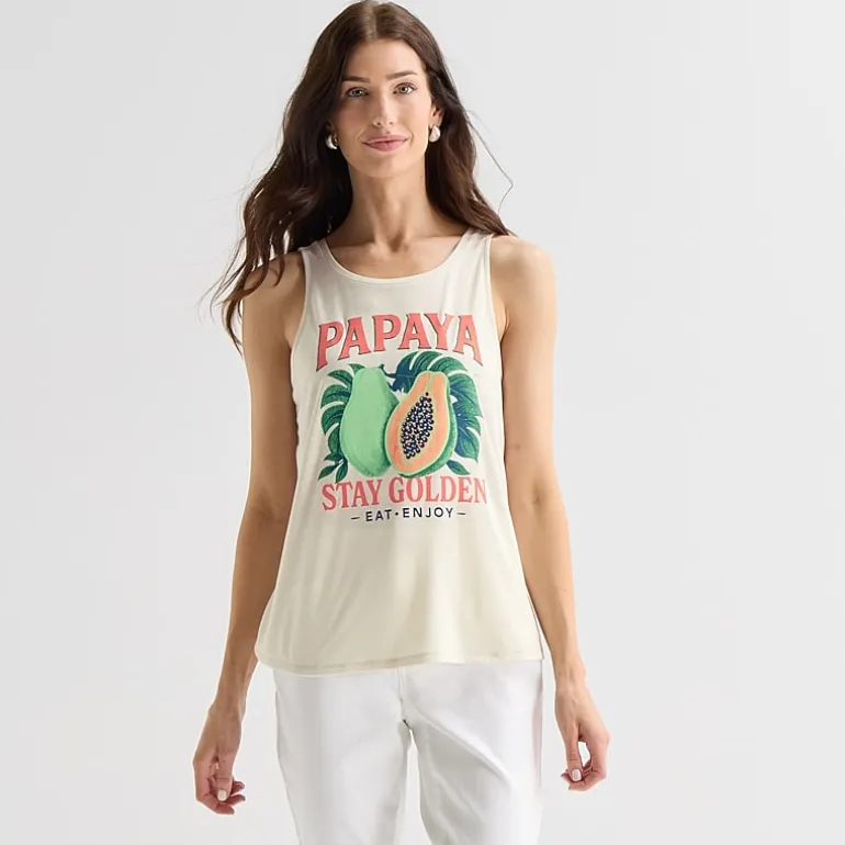 St. John's Bay Womens Tall Round Neck Sleeveless Tank Top