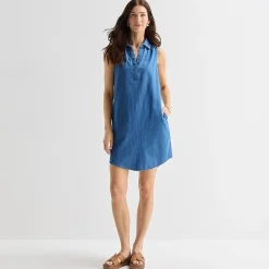 St. John's Bay Womens Tall Sleeveless Shirt Dress