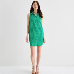 St. John's Bay Womens Tall Sleeveless Shirt Dress