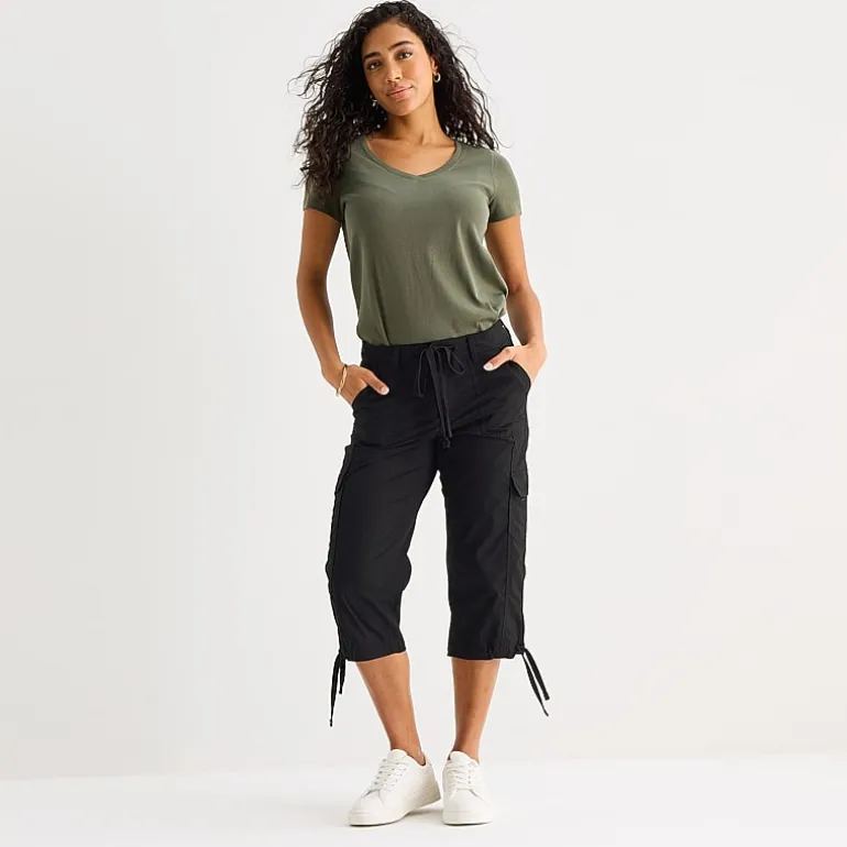 St. John's Bay Womens Tall Straight Mid Rise Capri Pant