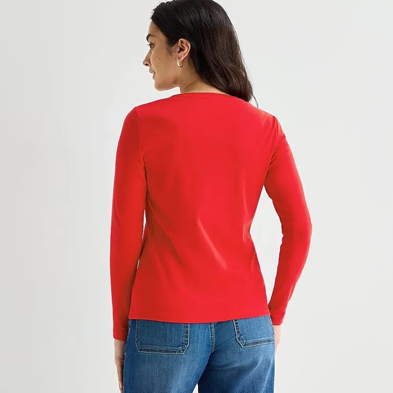St. John's Bay Womens Tall V Neck Long Sleeve T-Shirt
