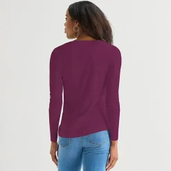 St. John's Bay Womens Tall V Neck Long Sleeve T-Shirt