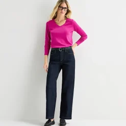 St. John's Bay Womens Tall V Neck Long Sleeve T-Shirt