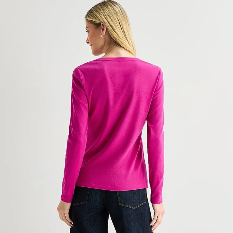 St. John's Bay Womens Tall V Neck Long Sleeve T-Shirt