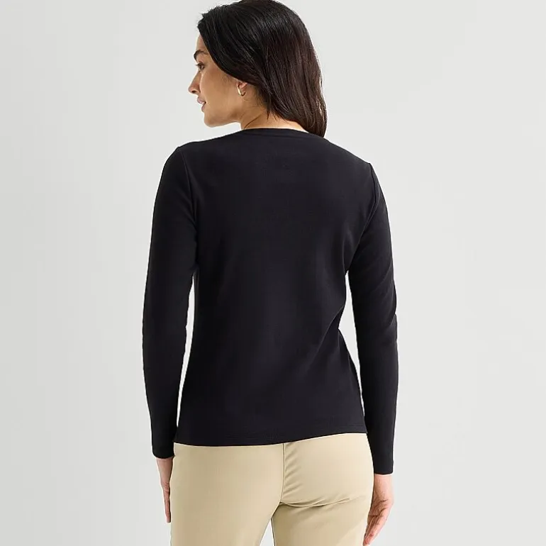 St. John's Bay Womens Tall V Neck Long Sleeve T-Shirt